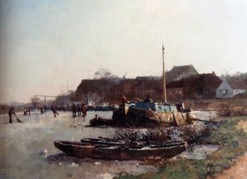 Cornelis Vreedenburgh : Winterfun On De Loswal Hattem